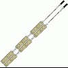 Fire Poi Triple 200mm Oval 15cm Chain Double Leather